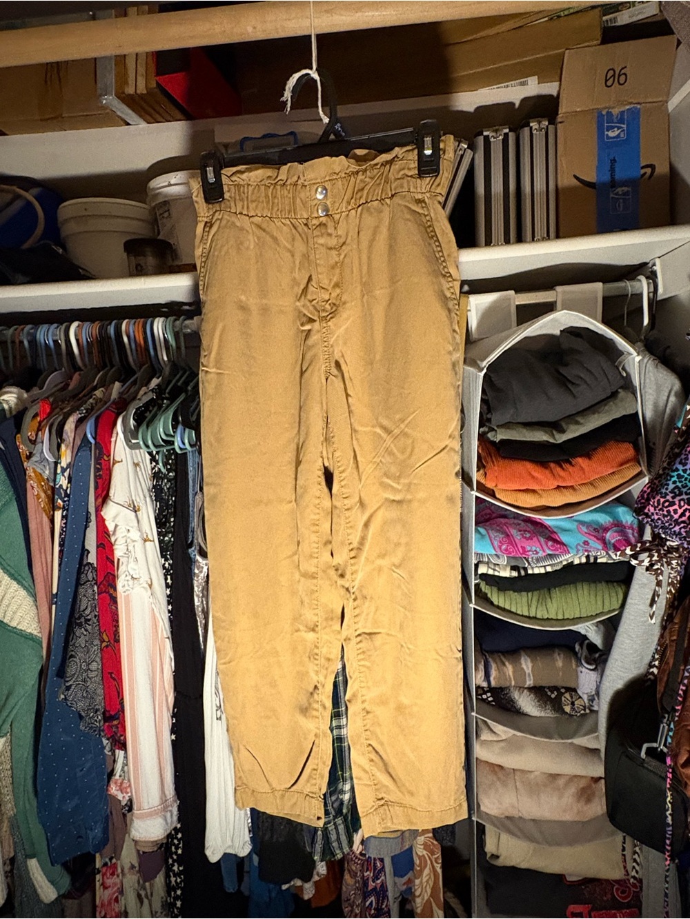 Loft Paperbag Waist Khaki Tan Pants